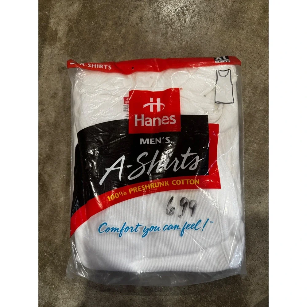 Vintage Hanes Fruit of the Loom Thermal Top A-Shirts Bundle XL White 1997 USA